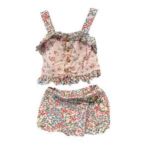 *LAST CHANCE SALE ITEM* 4/$20 Floral Tank & Shorts Set - Little Lass - 12mo